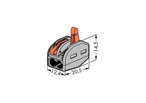 Miniatuur van Wago steekklem 2-voudig 2,5mm2 met hendels per 50 stuks (222-412)