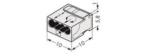 Miniatuur van Wago micro steekklem 4-voudig 0,6-0,8mm2 lichtgrijs per 100 stuks (243-304)