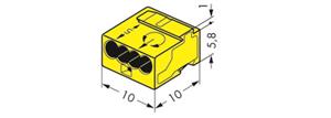 Miniatuur van Wago micro steekklem 4-voudig 0,6-0,8mm2 geel per 100 stuks (243-504)