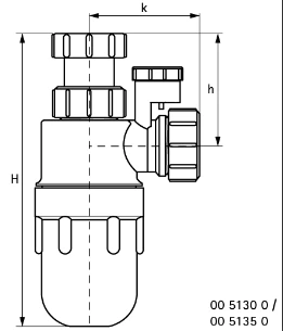 Miniatuur van McAlpine bekersifon PP groot met beluchter 1 1/4"x32mm - wit (0051300)