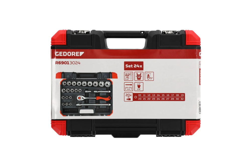 Miniatuur van GEDORE RED dopsleutelset 1/2" 10-32mm 24-delig (R69013024)