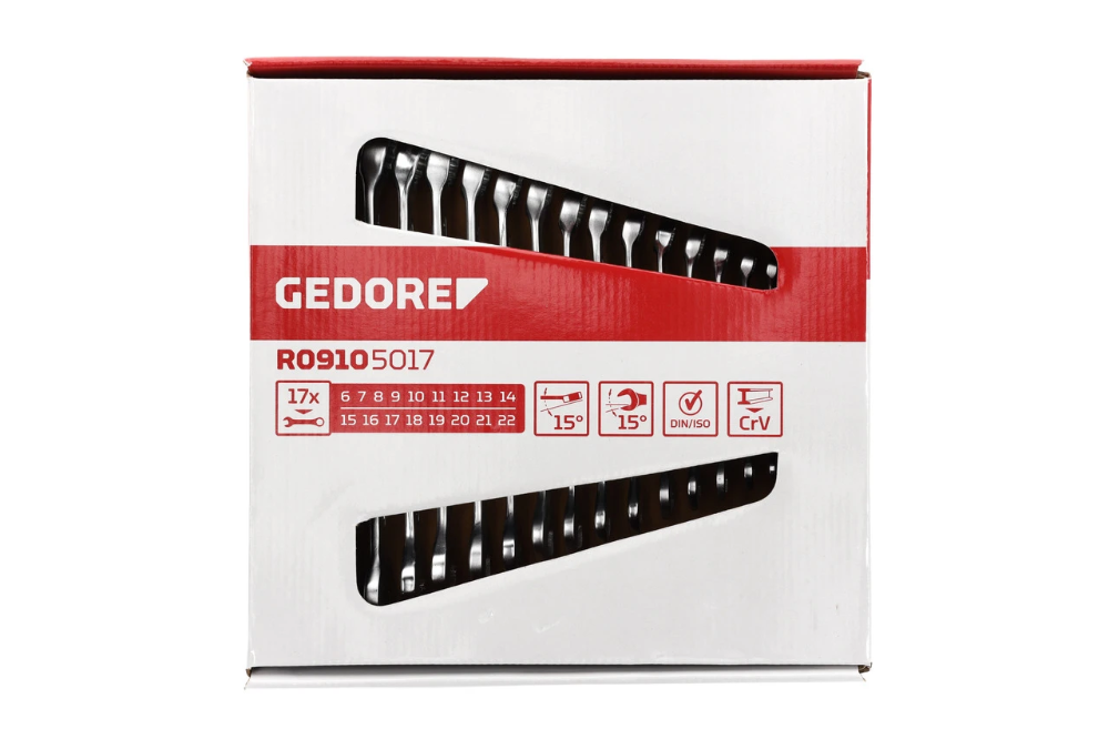 Miniatuur van GEDORE RED ring steeksleutelset 6-22mm 17-delig (R09105017)