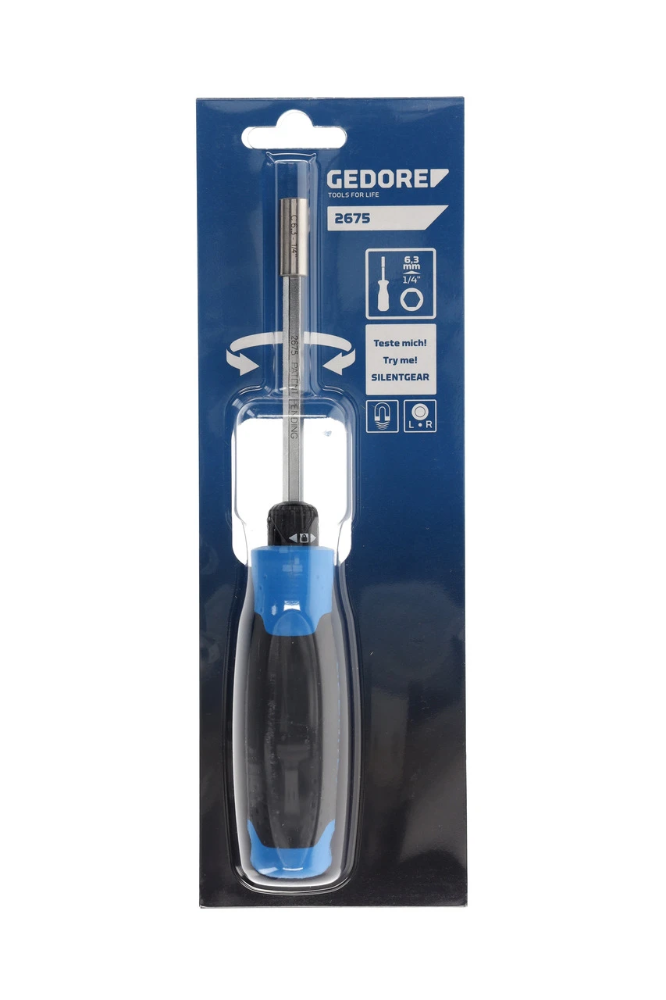 Miniatuur van GEDORE schroevendraaier met ratel 1/4" bit SilentGEAR (2675)