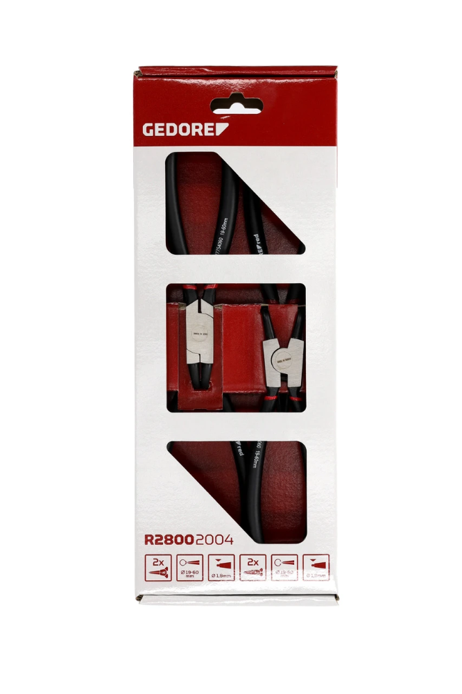 Miniatuur van GEDORE RED borgringtangenset recht en 90 graden gebogen 4-delig (R28002004)
