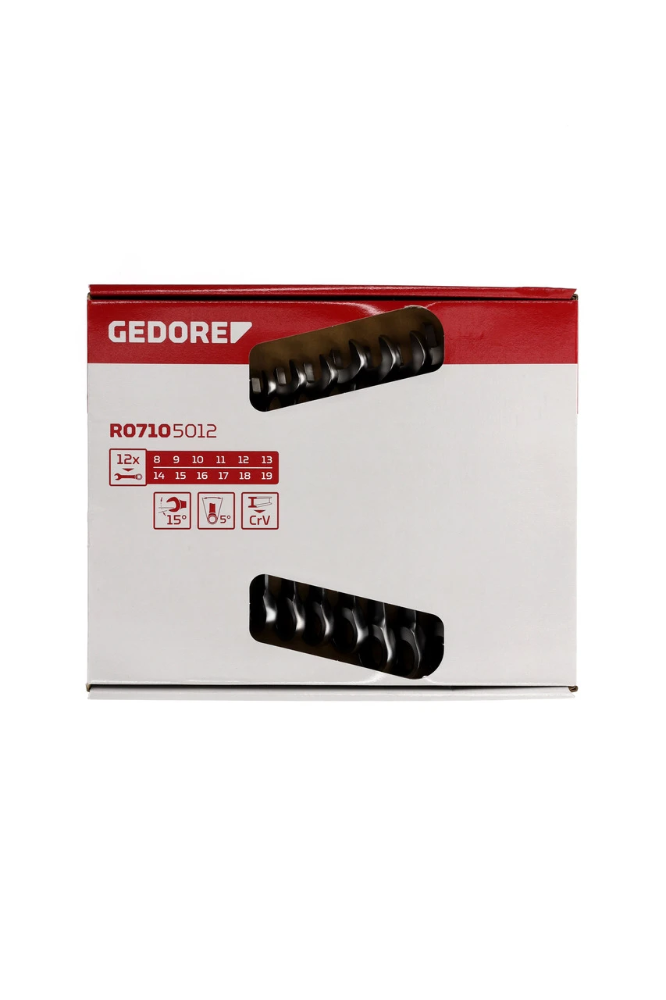 Miniatuur van GEDORE RED ringsratel steeksleutelset 8-19mm 12-delig (R07105012)