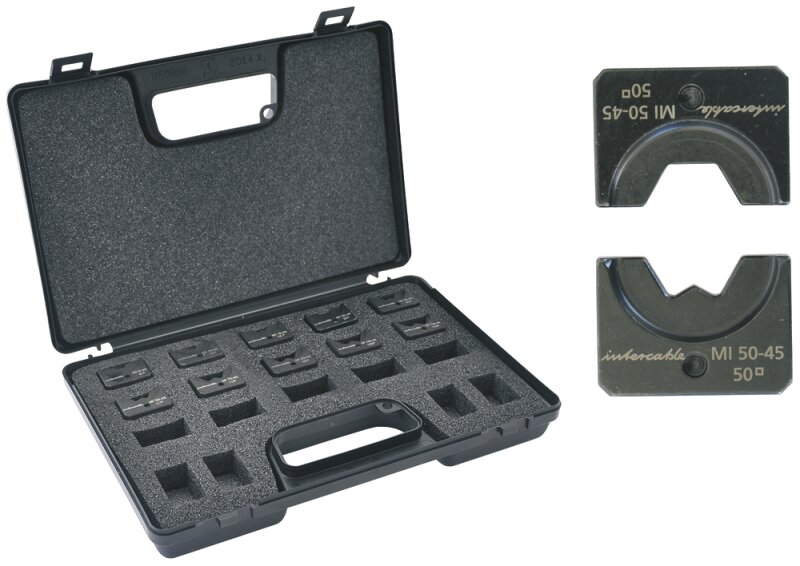 Miniatuur van Intercable inzetstukken i-persing t.b.v. perstang STILO45 6-150mm2 R-serie CU 11-delig in koffer (MISET-45)