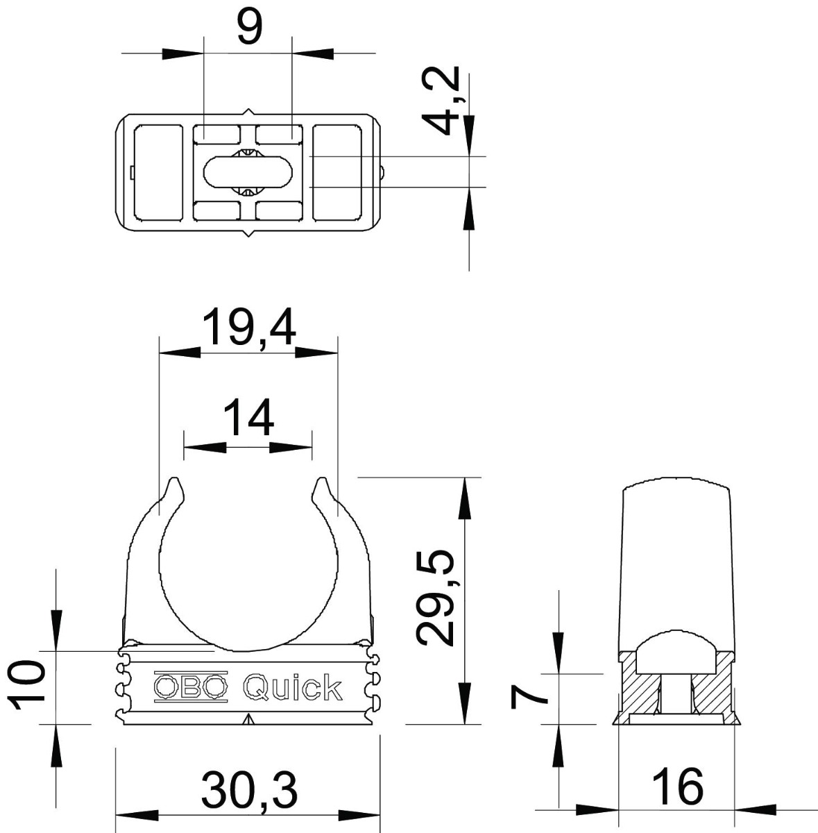 Miniatuur van OBO klembeugel M20 koppelbaar - diepzwart (2955 M20 SW)