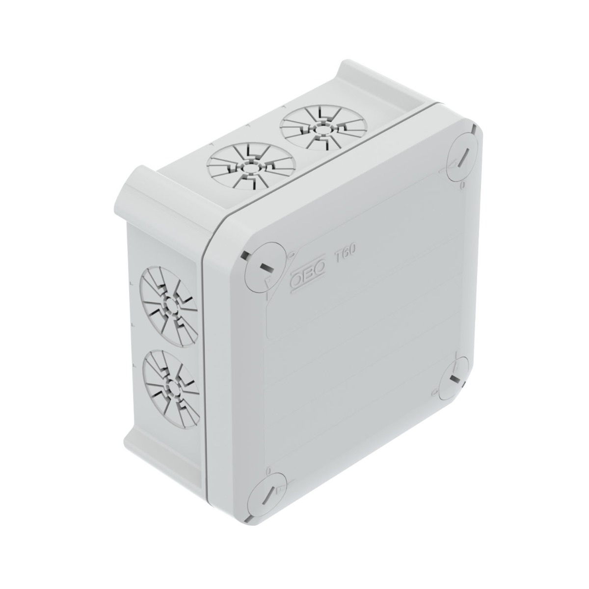 Miniatuur van OBO kabeldoos met trekontlastinginvoer Ø 7-20mm IP30 114x114x57 - lichtgrijs (T 60 ZE IP30)