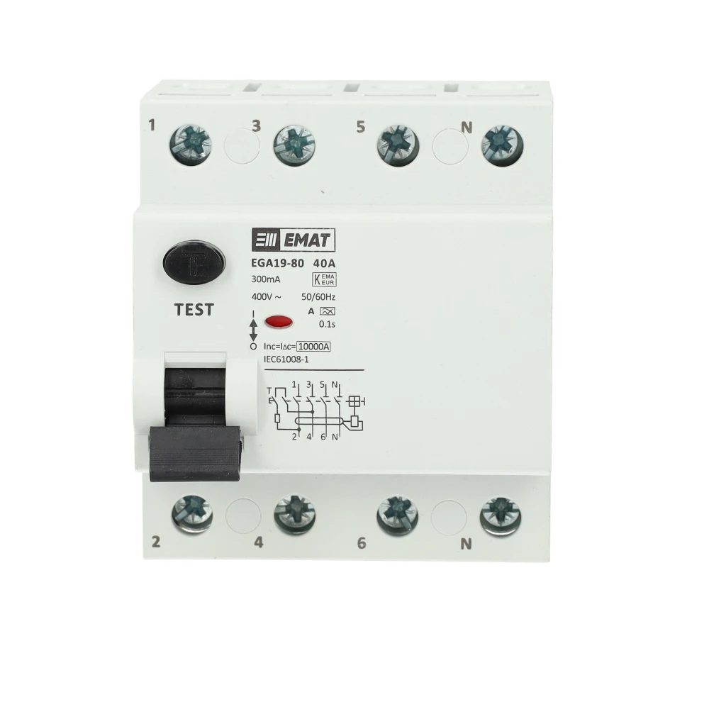 Miniatuur van EMAT differentieelschakelaar 4-polig 40A 300mA type A (85002006)