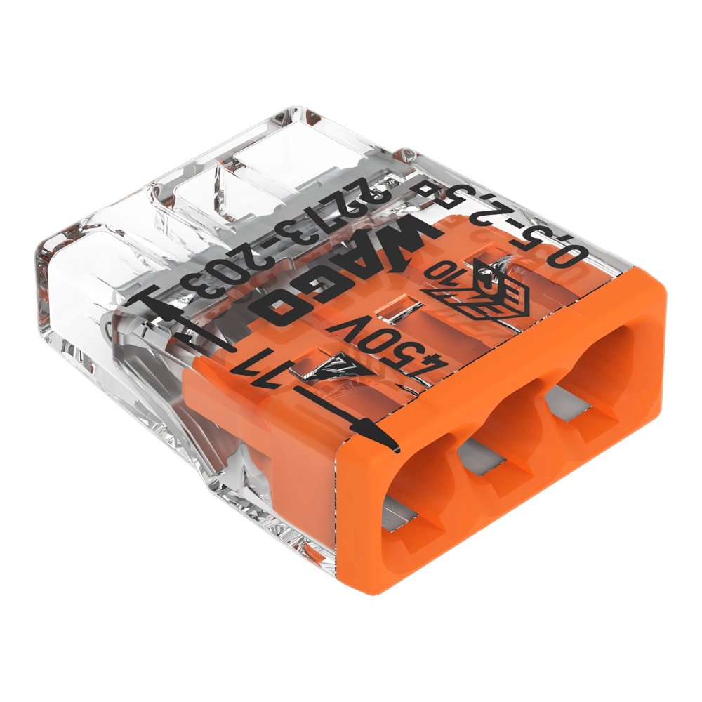 Miniatuur van Wago steekklem 3-voudig 0,5-2,5mm2 oranje per 100 stuks (2273-203)