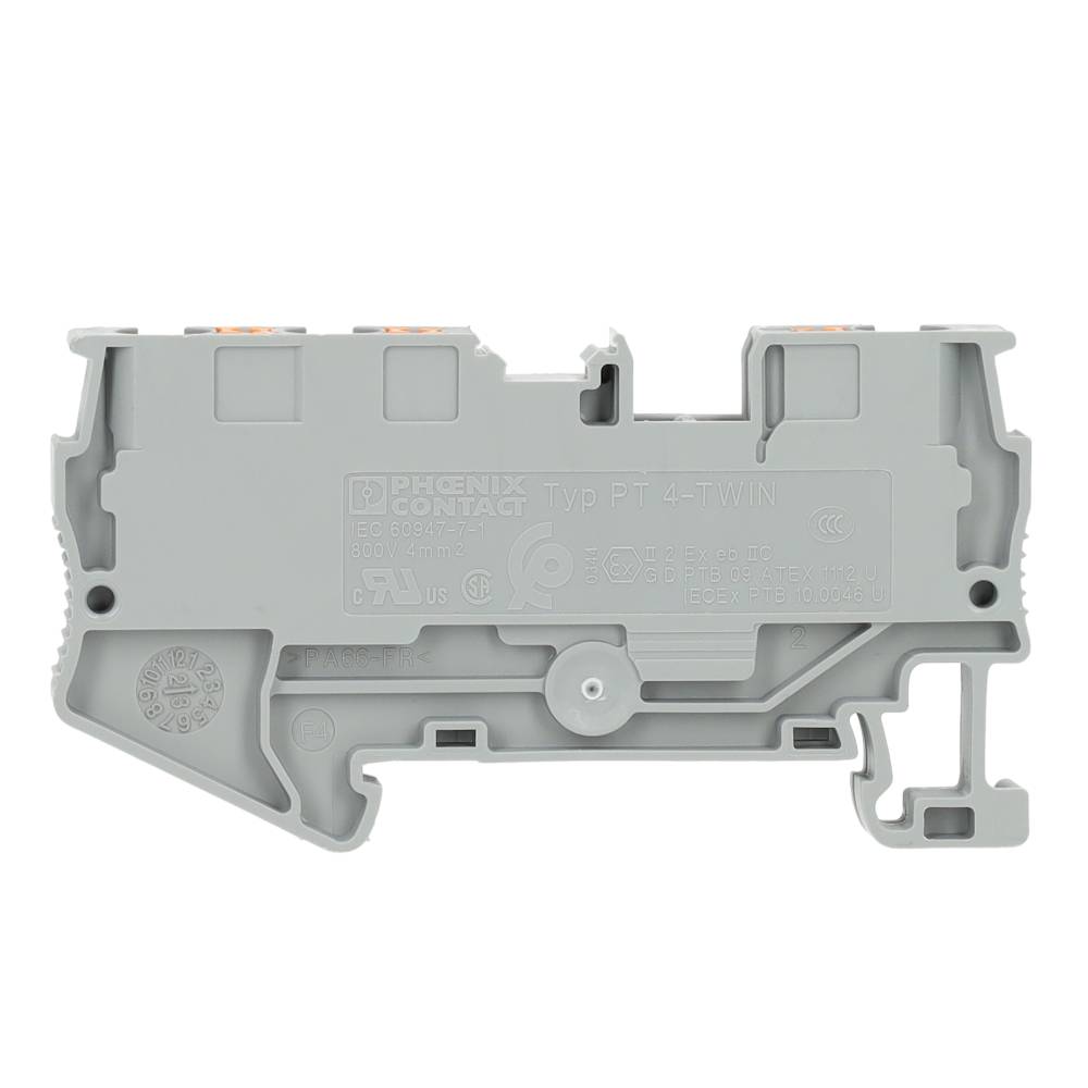 Miniatuur van Phoenix Contact twin rijgklem met push-in aansluiting 4 mm² - grijs (PT 4-TWIN)