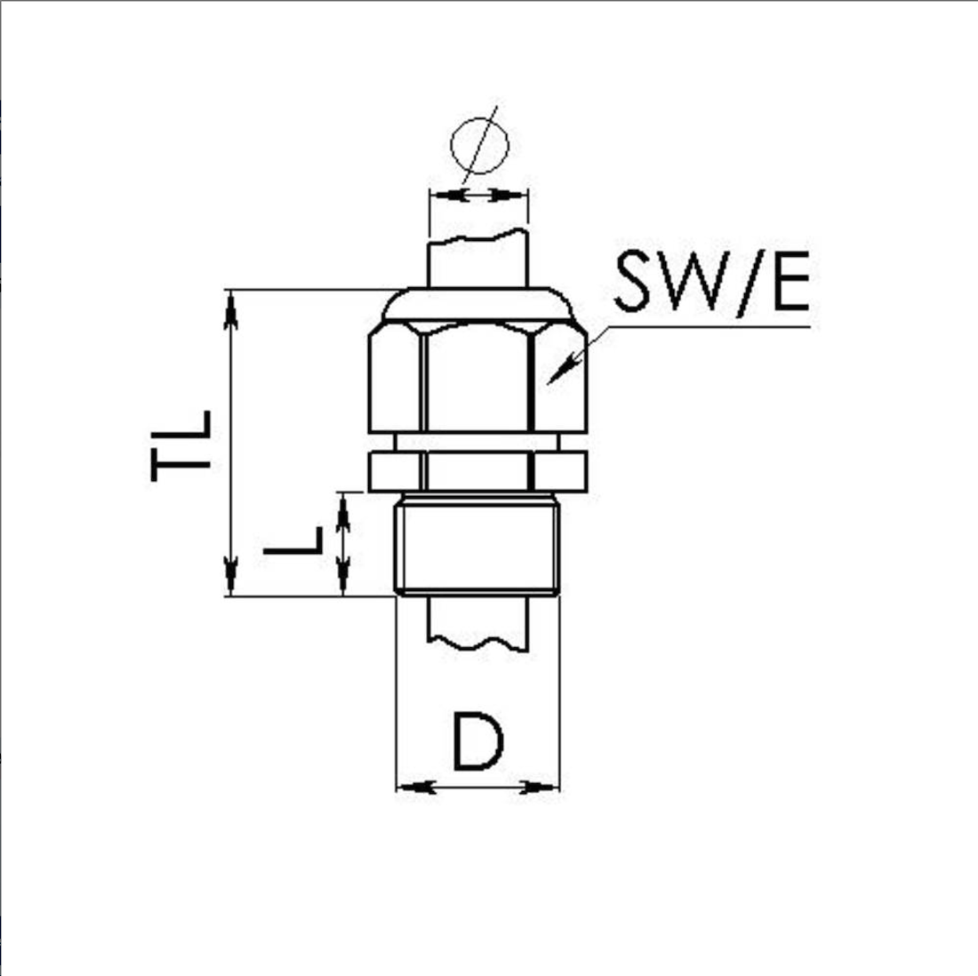 Miniatuur van Wiska sprintwartel M25 vlamvertragend doorlaat 9-17mm - grijs (10064629)