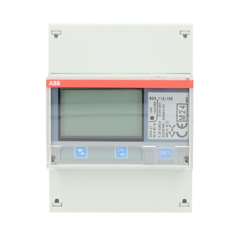Miniatuur van ABB Componenten energiemeter 3 fase direct 65A 230/400V klasse B pulsuitgang (2CMA100164R1000)