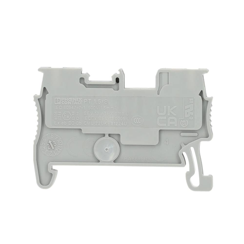 Miniatuur van Phoenix Contact rijgklem met push-in aansluiting 15 mm² - grijs (PT 15/S) per 50 stuks