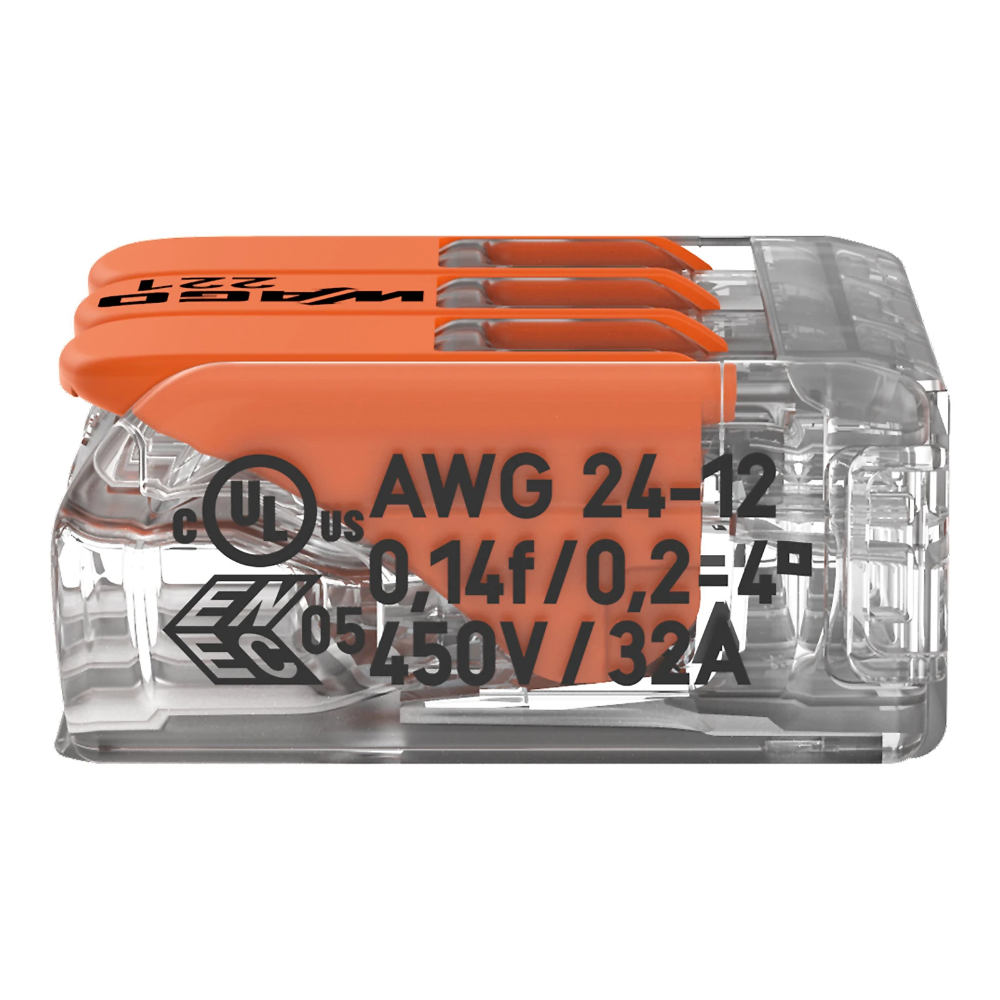 Miniatuur van Wago steekklem 3-voudig 4mm2 per 50 stuks (221-413)
