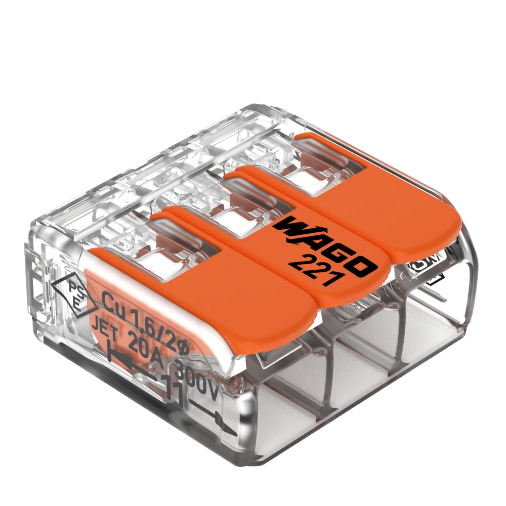 Miniatuur van Wago steekklem 3-voudig 4mm2 per 50 stuks (221-413)