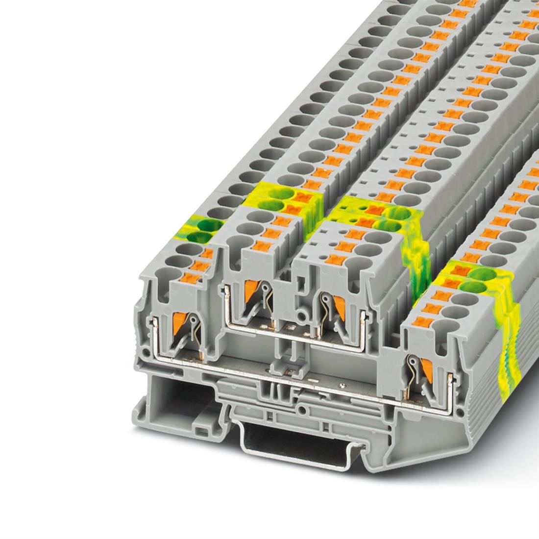 Miniatuur van Phoenix Contact twee-etage rijgklem met push-in aansluiting 4 mm² - groen/geel  per 50 stuks  (PTTB 4-PE)
