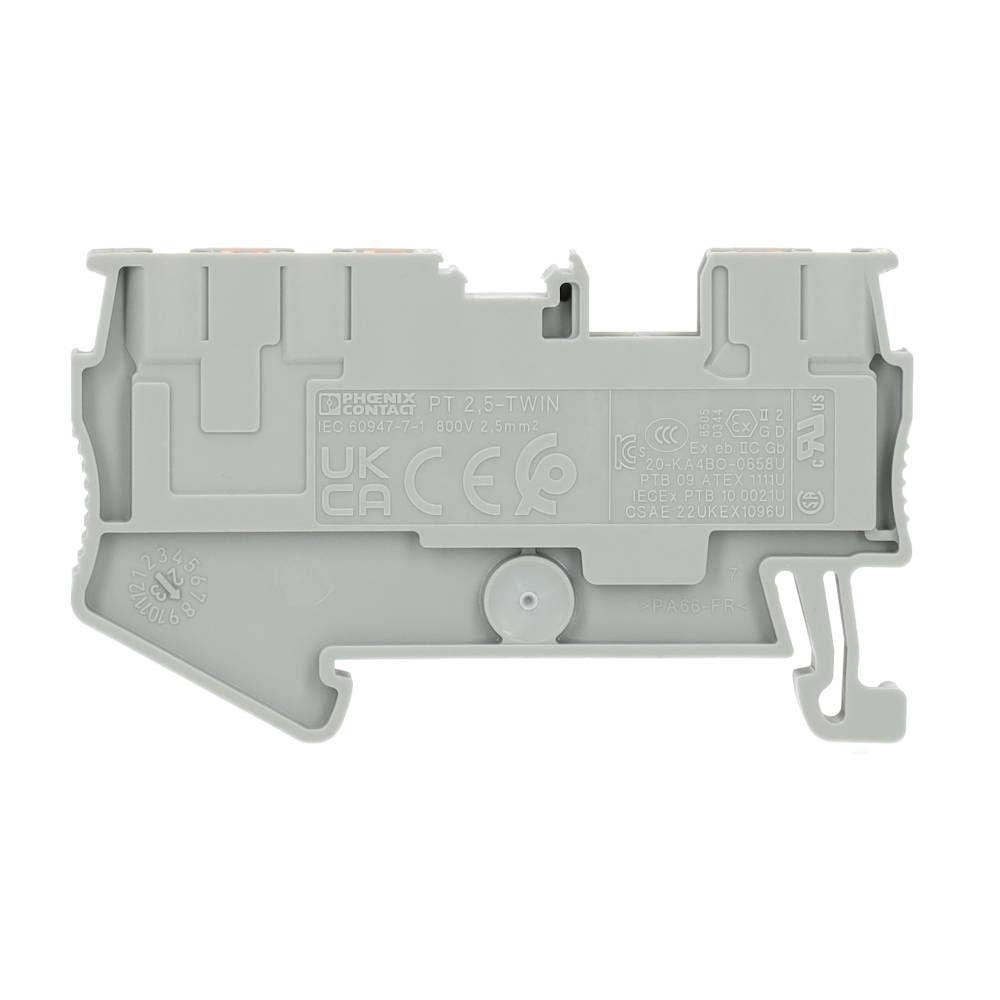 Miniatuur van Phoenix Contact twin rijgklem met push-in aansluiting 2,5 mm² - grijs (PT 2,5-TWIN)