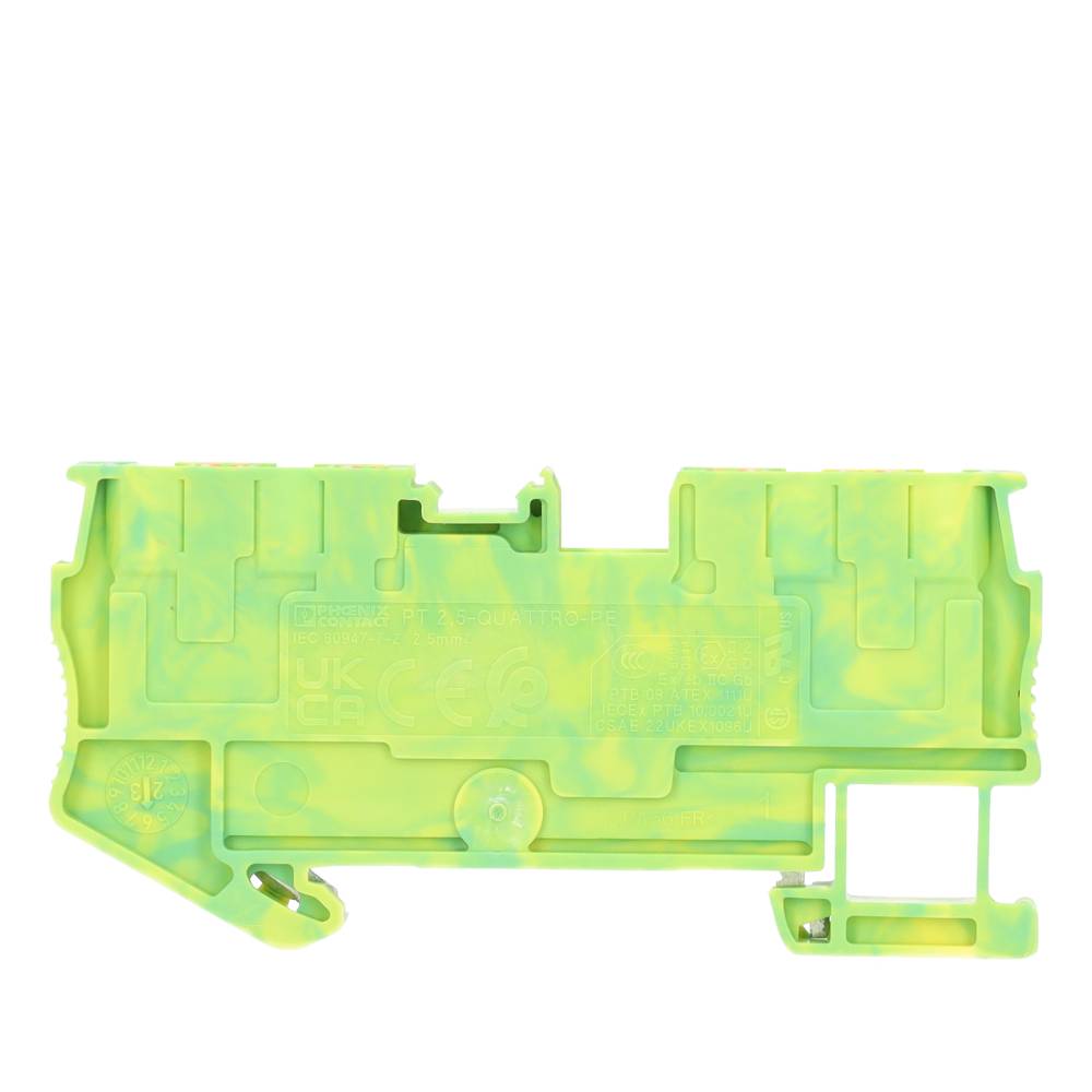 Miniatuur van Phoenix Contact rijgklem 4 klemposities met push-in aansluiting 2,5 mm² - groen/geel (PT 2,5-QUATTRO-PE)