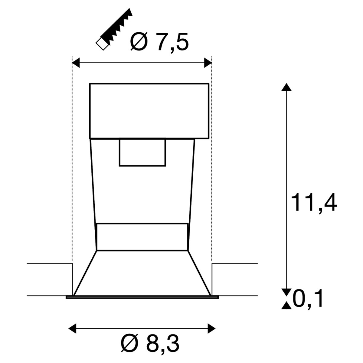 Miniatuur van SLV inbouwspot 50W 450lm warm wit 2700K zaagmaat ø75mm - wit (112911)