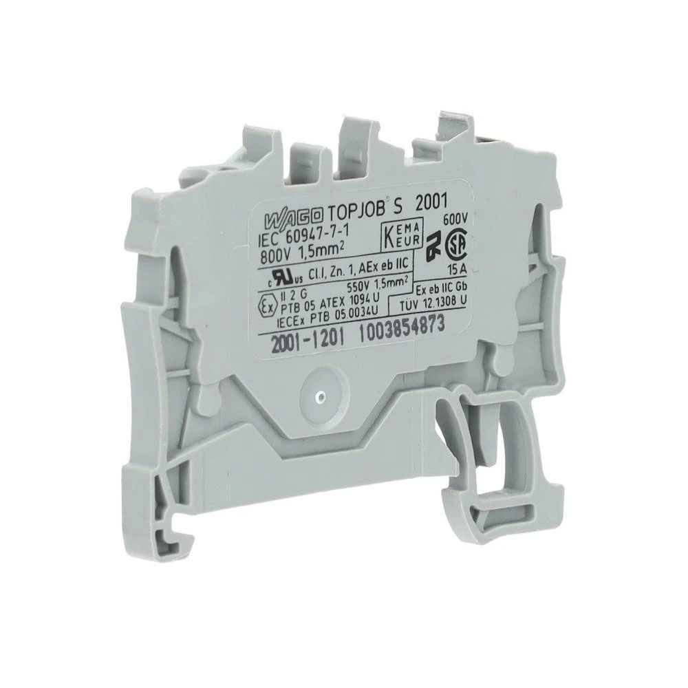 Miniatuur van Wago rijgklem 2-draads 2,5 mm grijs (2002-1201)