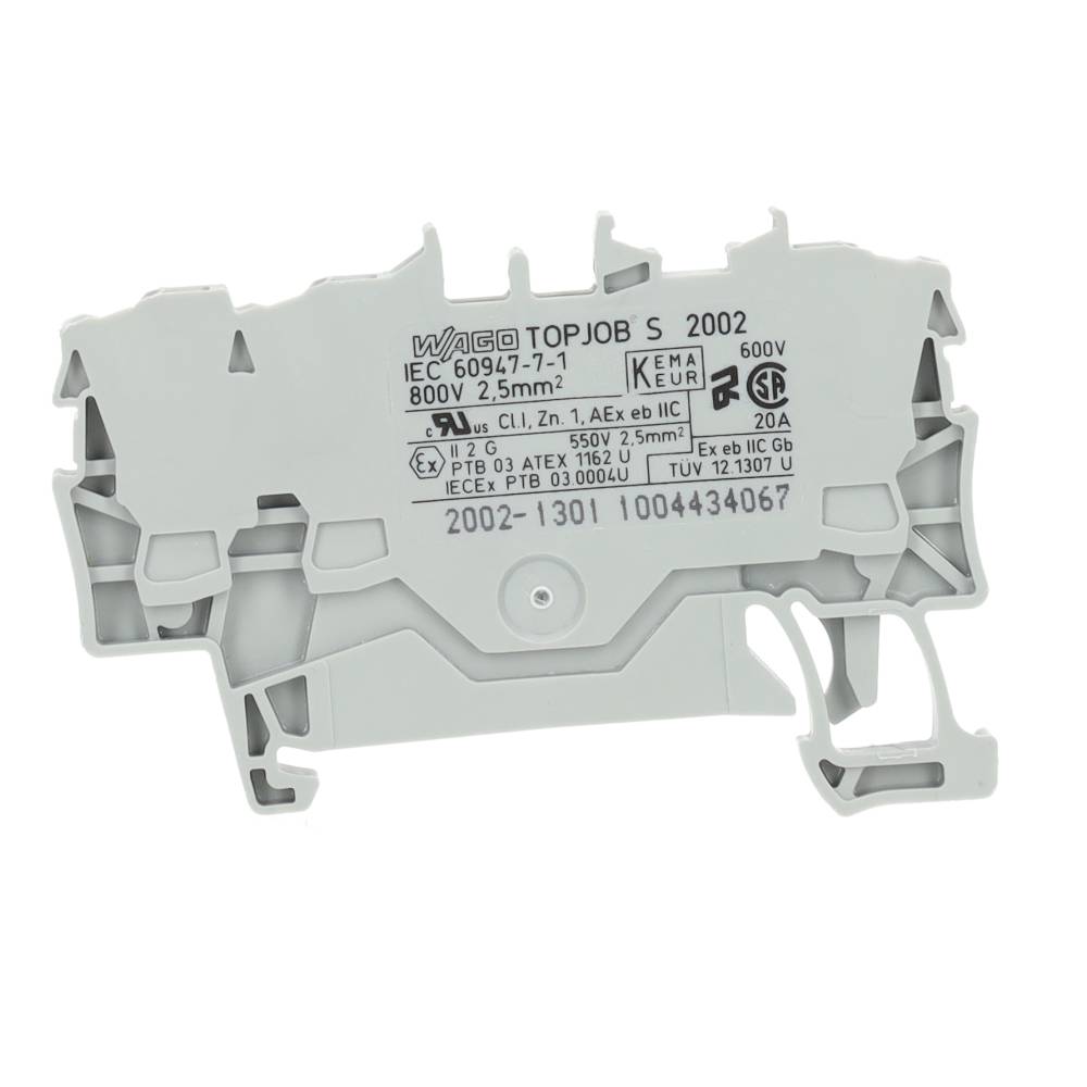 Miniatuur van Wago 3-draads rijgklem 2,5 mm² grijs per 100 stuks (2002-1301)