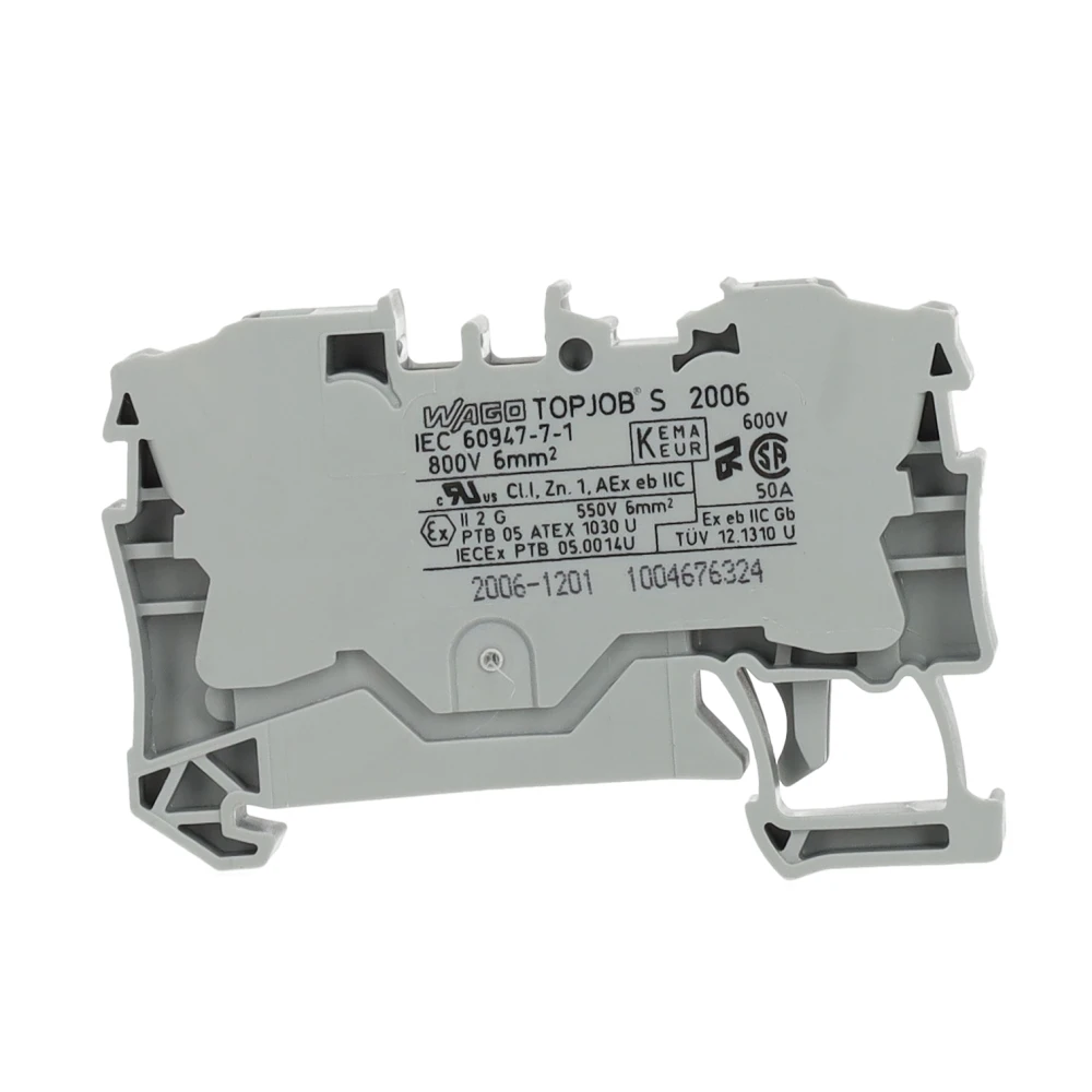 Miniatuur van Wago rijgklem 2-draads 6 mm grijs (2006-1201)