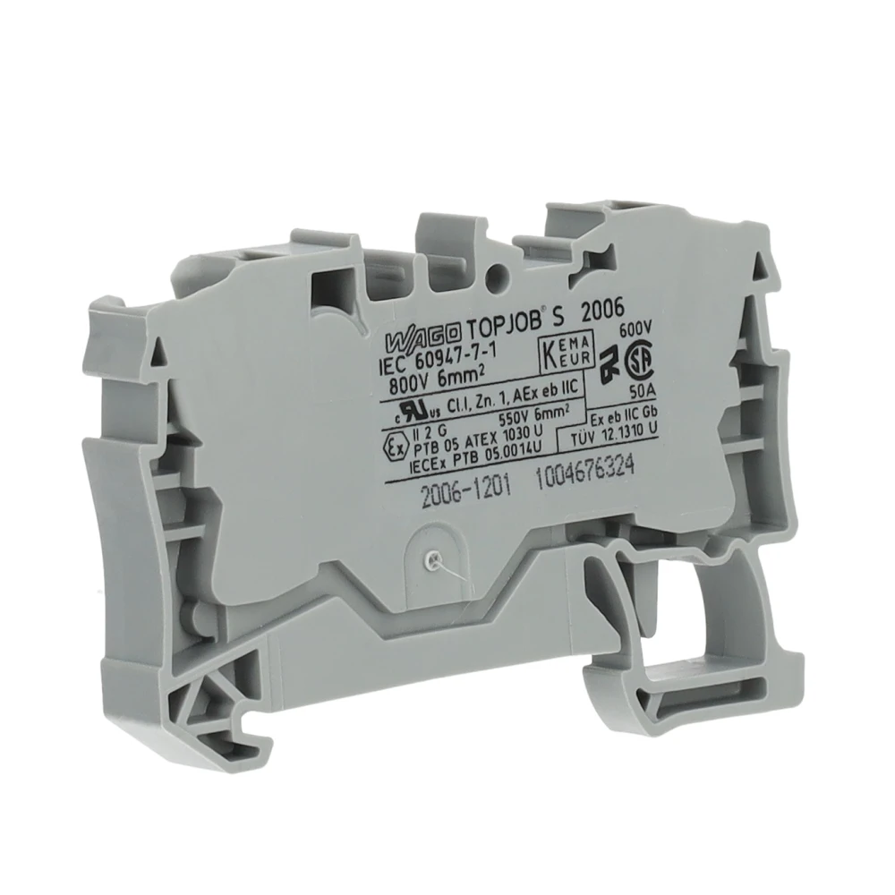 Miniatuur van Wago rijgklem 2-draads 6 mm grijs (2006-1201)