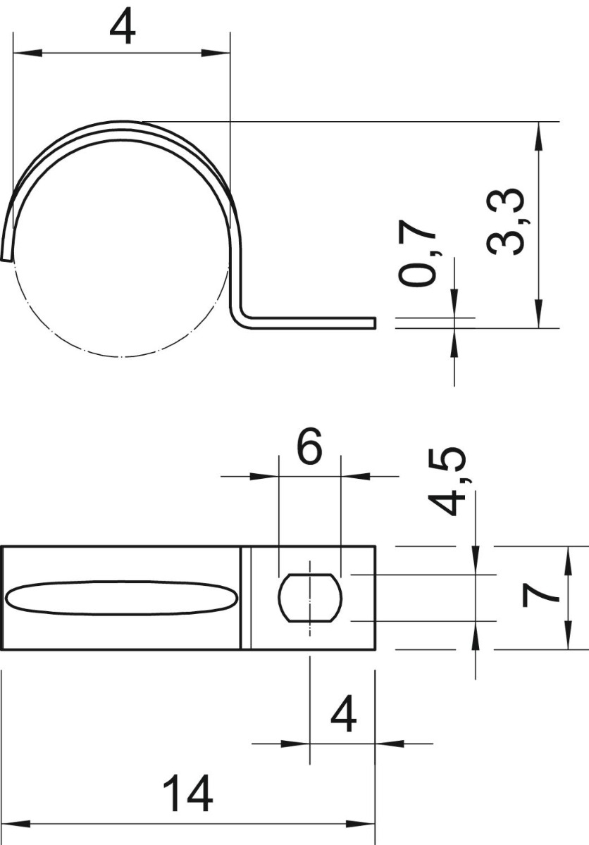 Miniatuur van OBO zadel halve beugel 4mm elektrolytisch verzinkt staal - per 100 stuks (1003046)