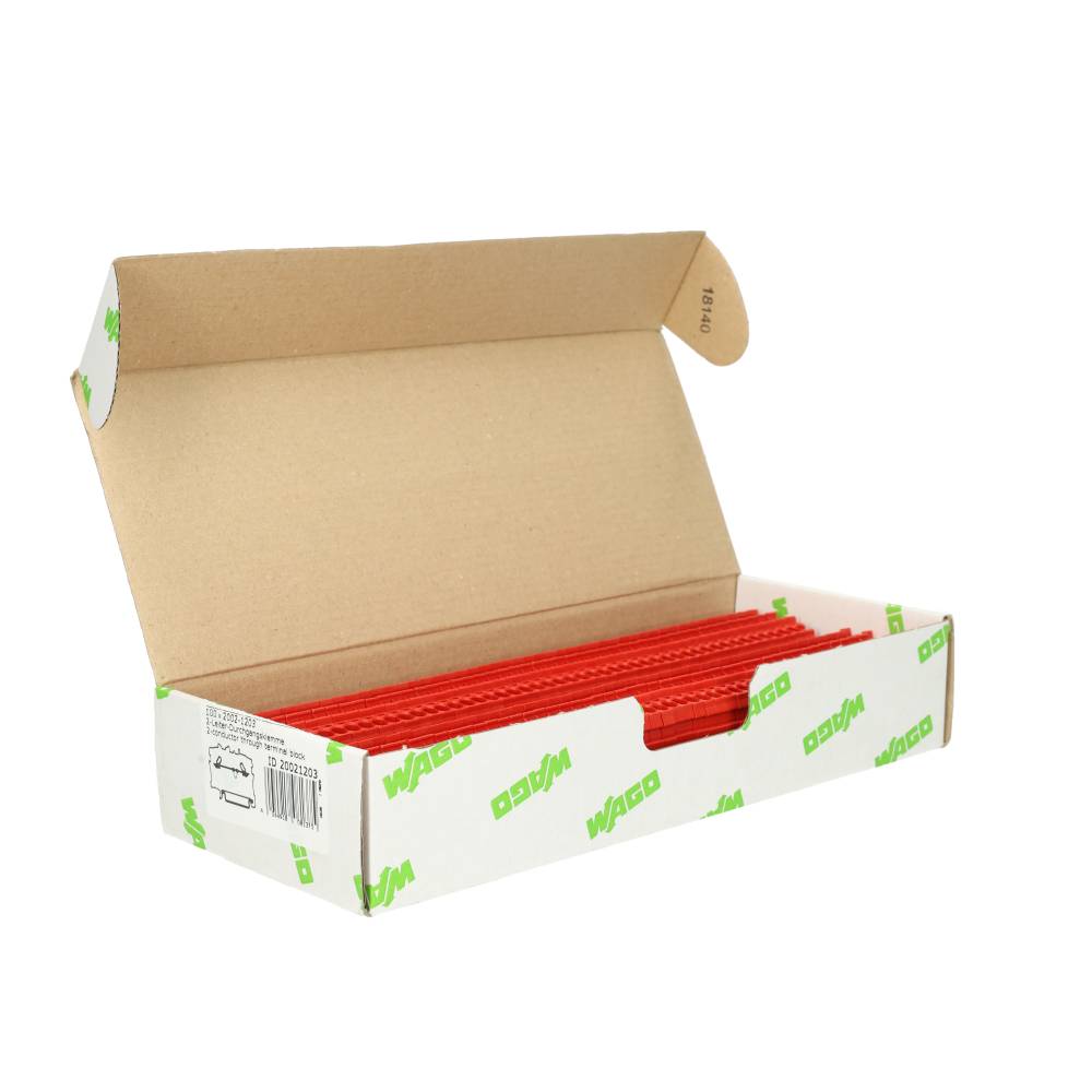 Miniatuur van Wago rijgklem 2-draads 2,5mm2 rood per 100 stuks (2002-1203)