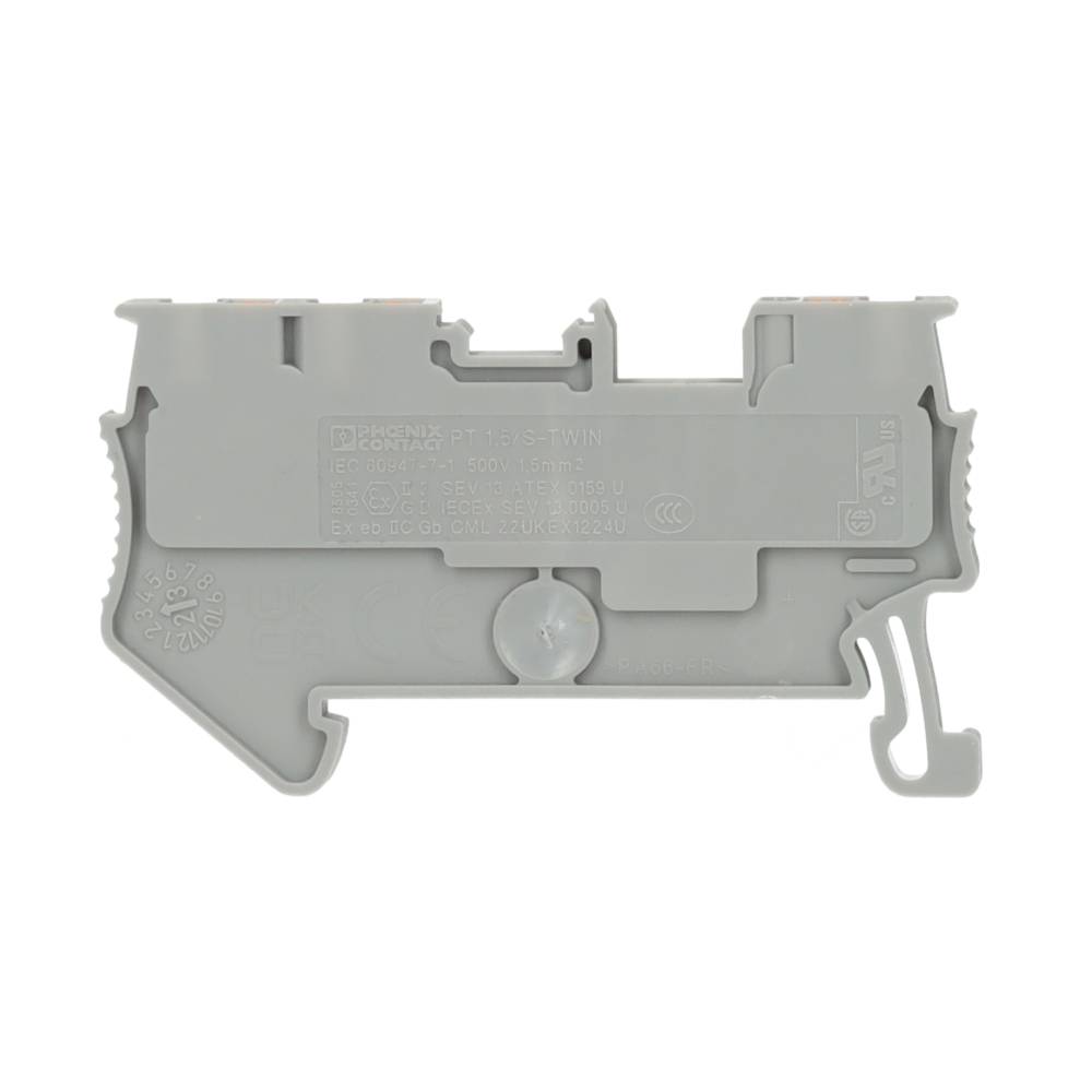 Miniatuur van Phoenix Contact twin rijgklem met push-in aansluiting 1,5 mm² - grijs (PT 1,5/S-TWIN)