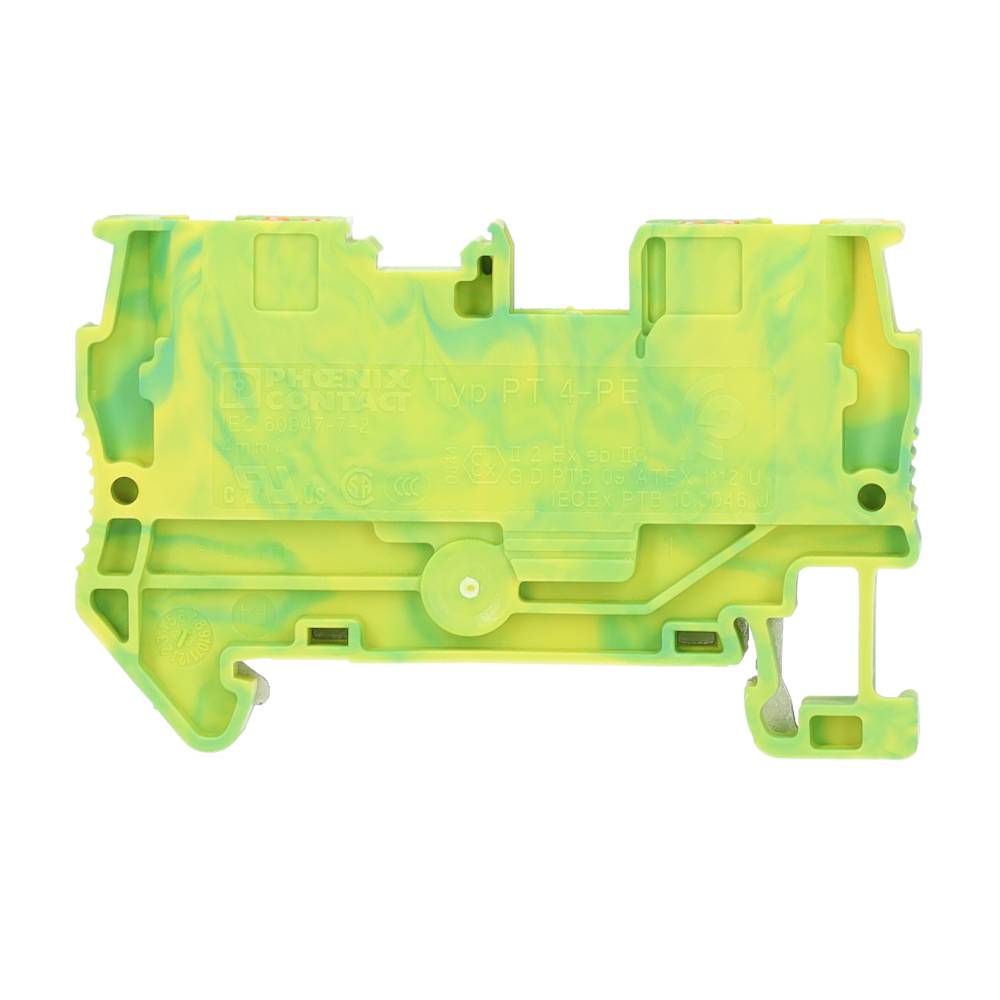 Miniatuur van Phoenix Contact twin rijgklem met push-in aansluiting 4 mm2 - groen/geel (PT 4-TWIN-PE)