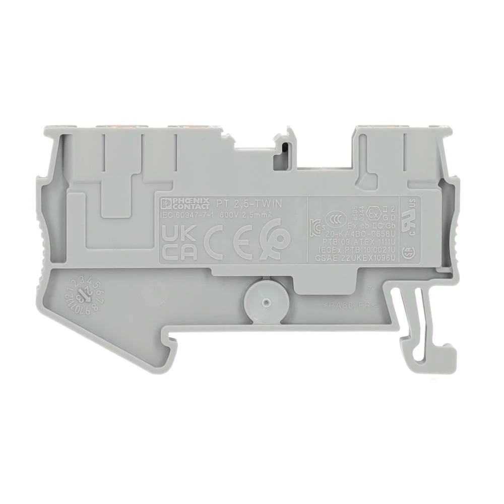 Miniatuur van Phoenix Contact twin rijgklem met push-in aansluiting 6 mm² - grijs (PT 6-TWIN)