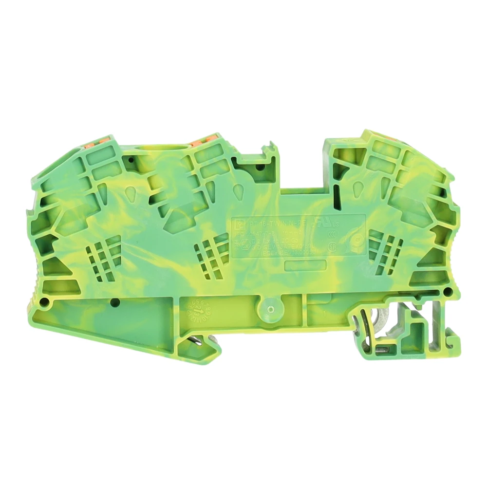 Miniatuur van Phoenix Contact twin rijgklem met push-in aansluiting 16 mm² - groen/geel (PT 16-TWIN N-PE)