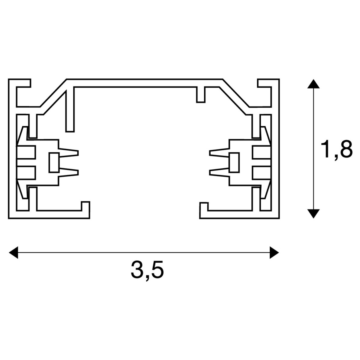 Miniatuur van SLV opbouw spanningsrail 1-fase 1 meter - zwart (143010)