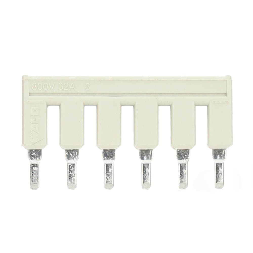 Miniatuur van Wago kambrug 6-voudig 32A rastermaat 6,2 mm lichtgrijs (2004-406)