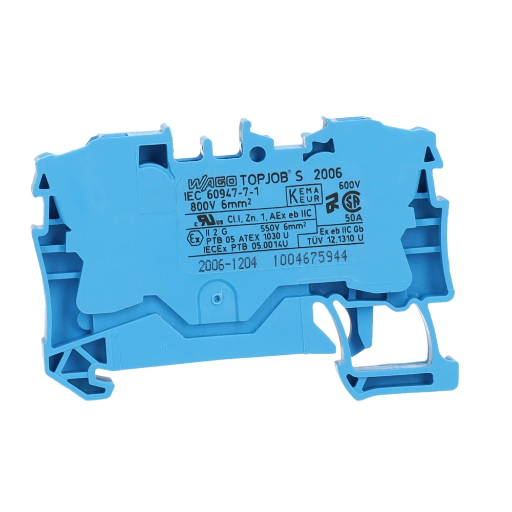 Miniatuur van Wago rijgklem 2-draads 6 mm blauw (2006-1204)