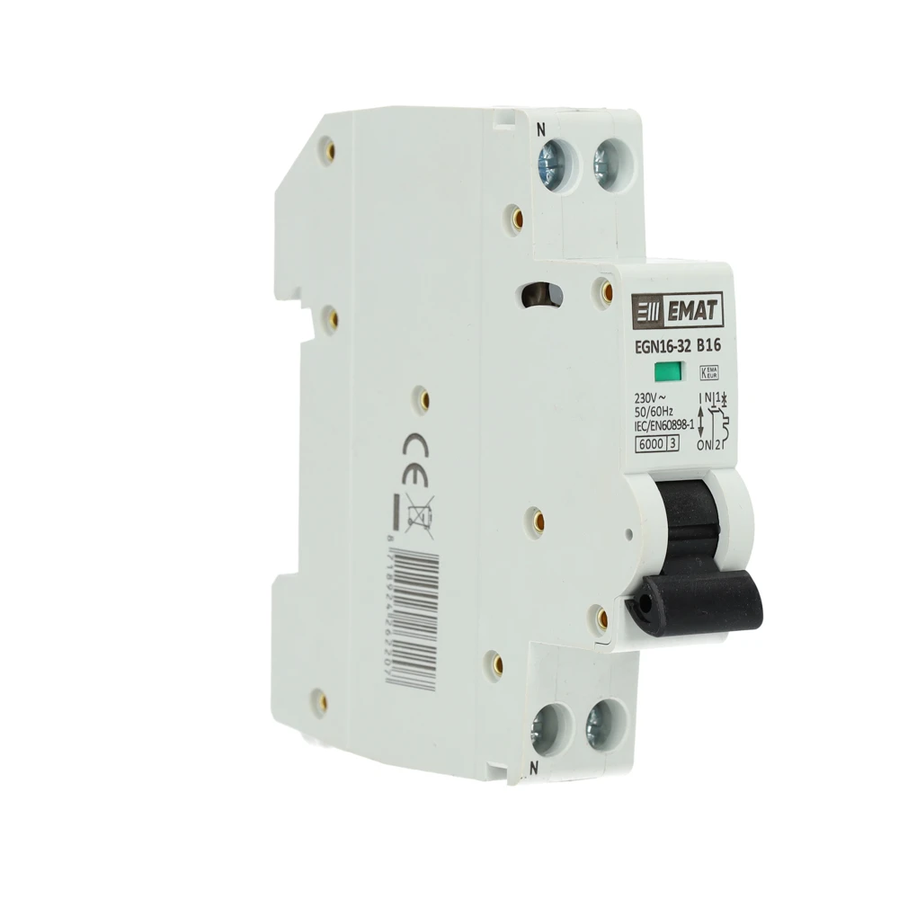Miniatuur van EMAT installatieautomaat 1-polig+nul 16A B-curve (85001004)