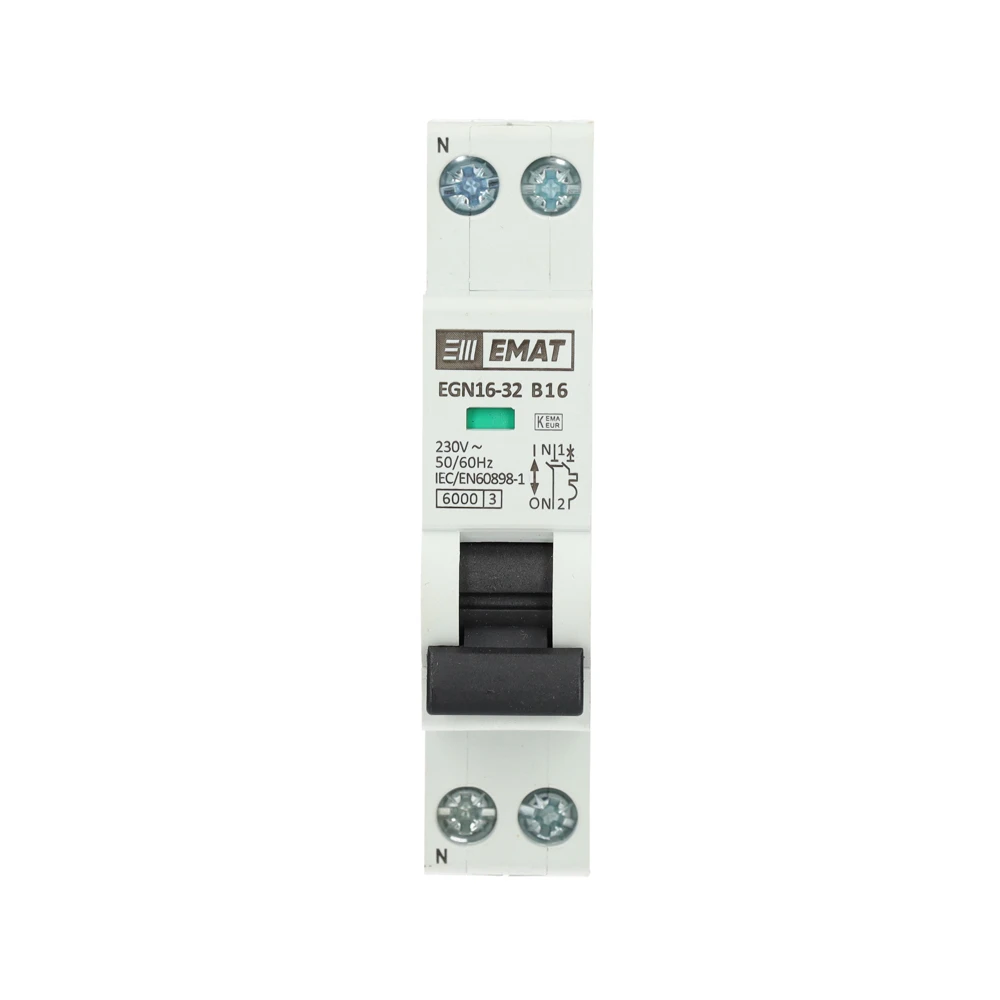 Miniatuur van EMAT installatieautomaat 1-polig+nul 16A B-curve (85001004)