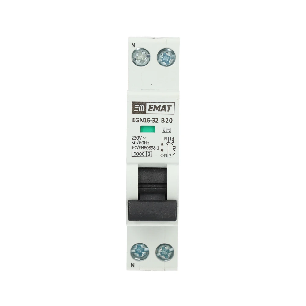 Miniatuur van EMAT automaat 1-polig+nul 20A B-curve (85001006)