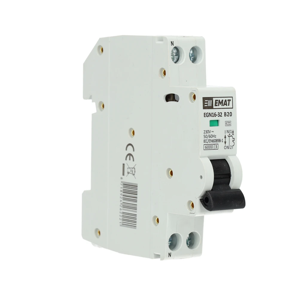 Miniatuur van EMAT automaat 1-polig+nul 20A B-curve (85001006)