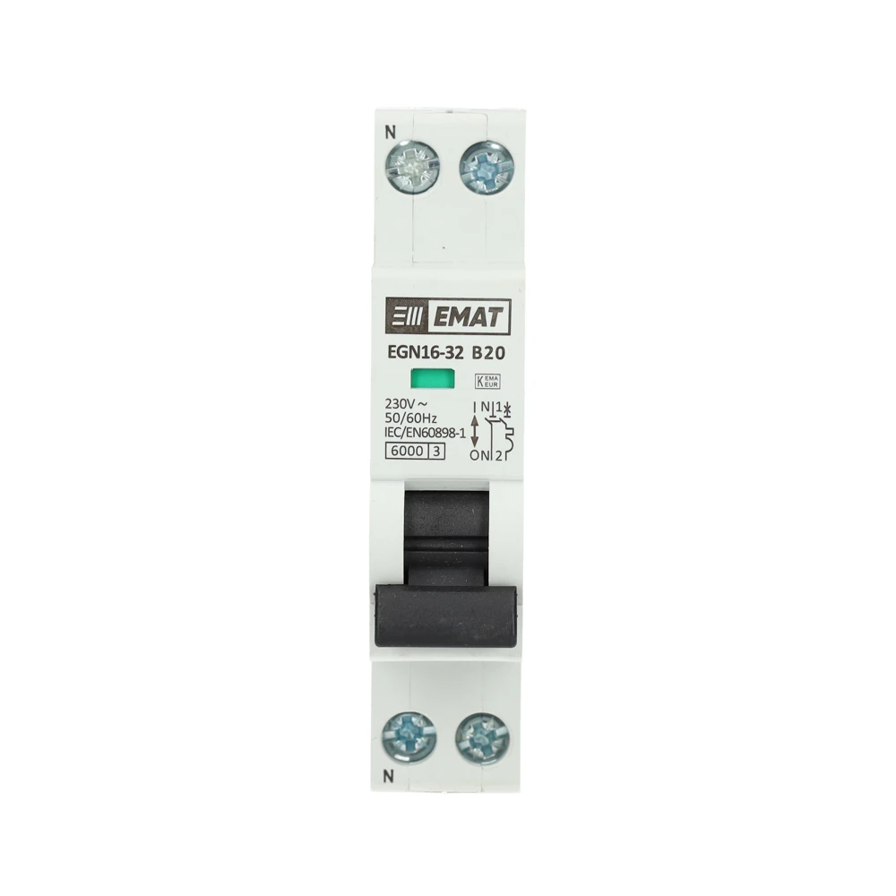 Miniatuur van EMAT automaat 1-polig+nul 20A B-curve (85001006)