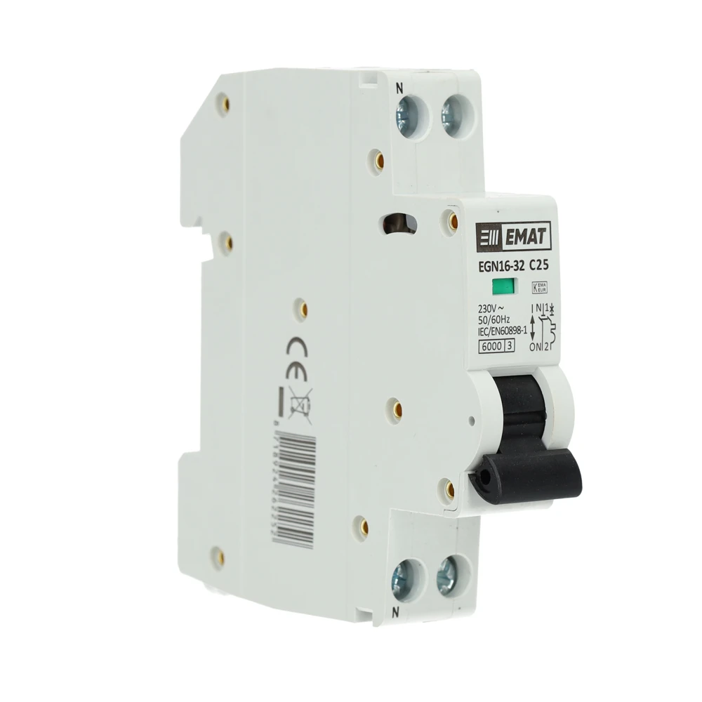 Miniatuur van EMAT automaat 1-polig+nul 32A B-curve (85001010)