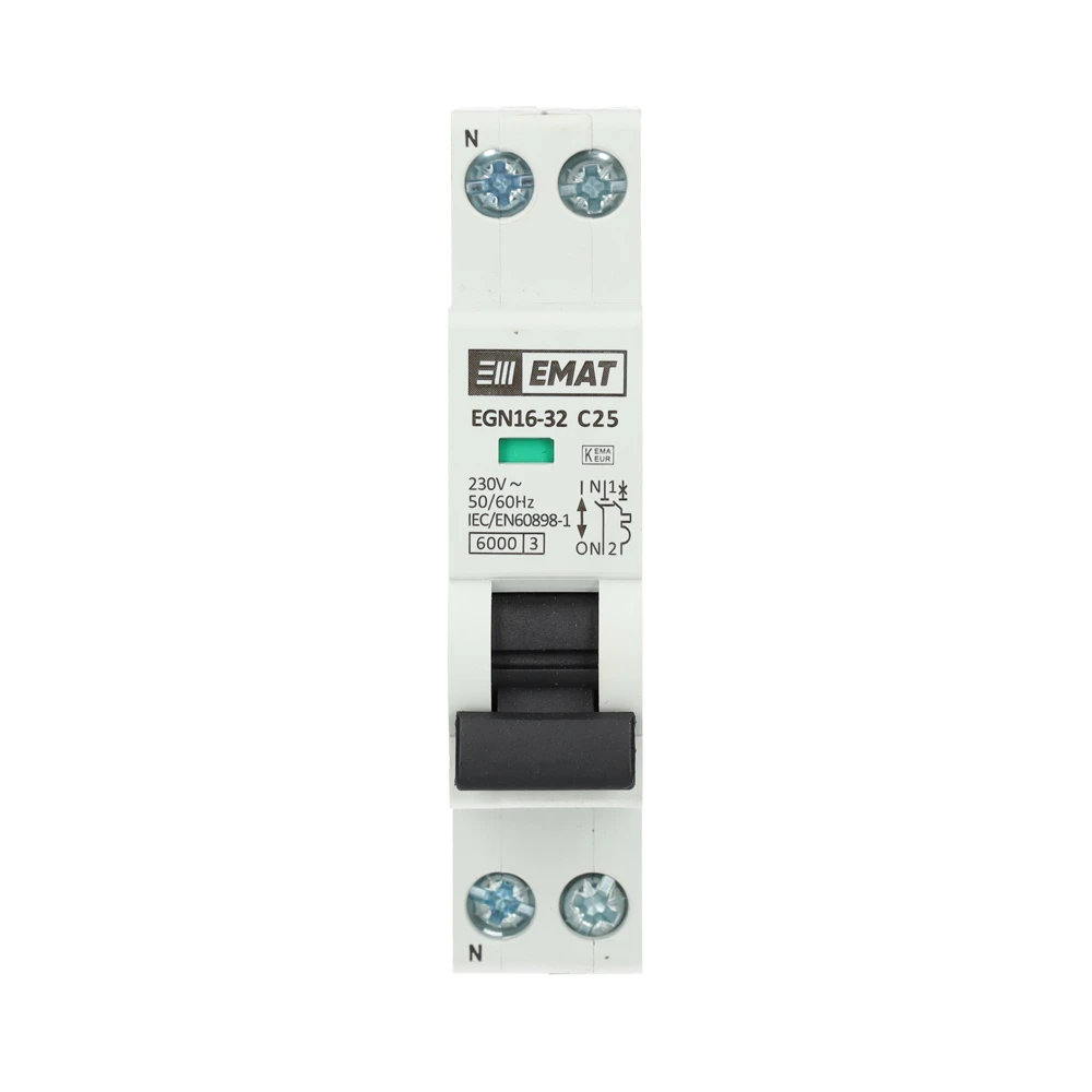 Miniatuur van EMAT automaat 1-polig+nul 32A B-curve (85001010)