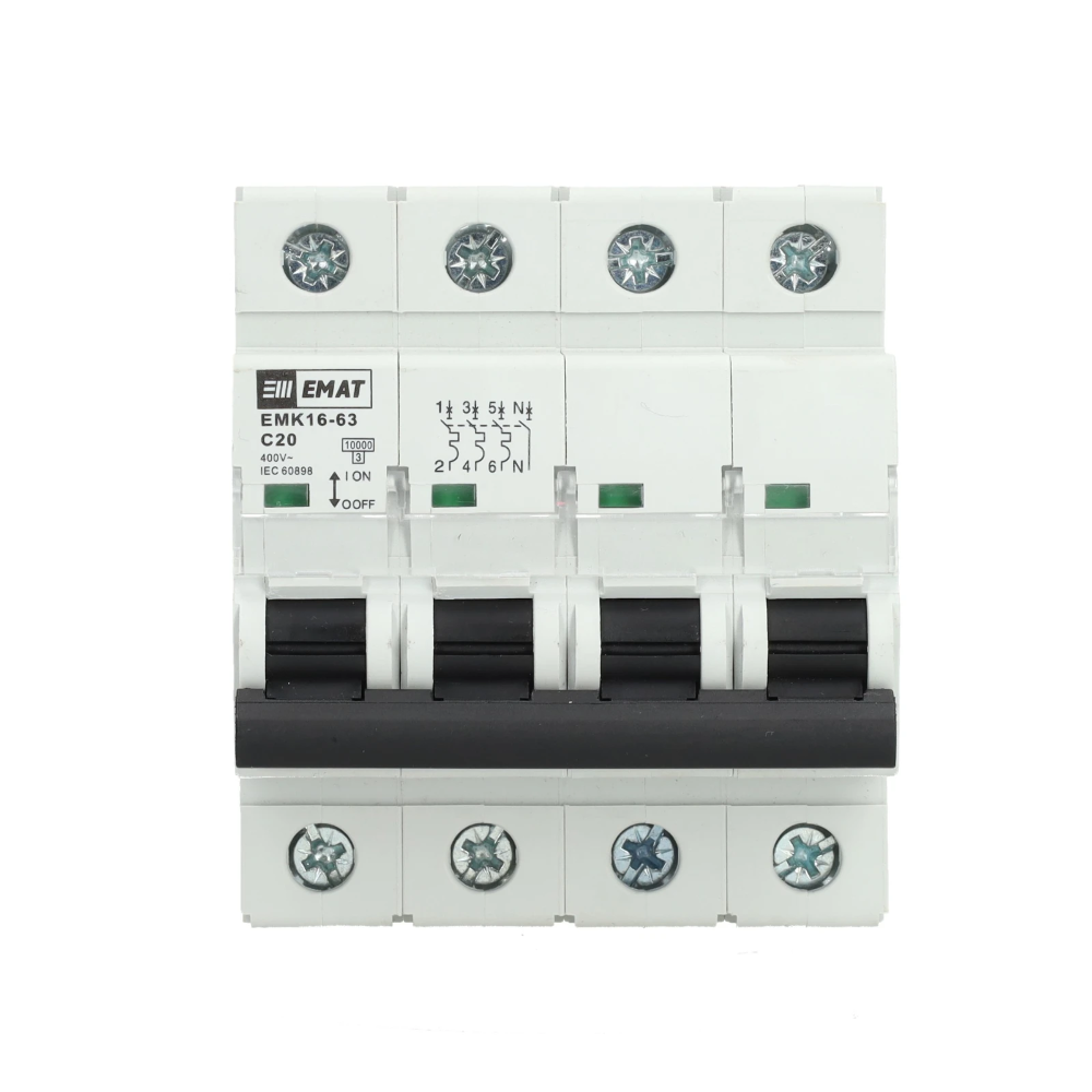 Miniatuur van EMAT automaat 3-polig+nul 20A C-curve (85004007)