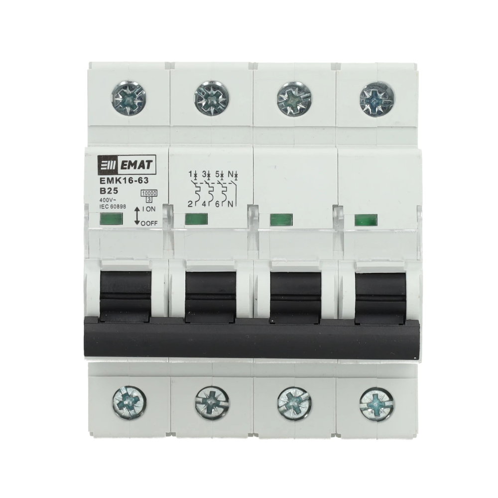 Miniatuur van EMAT automaat 3-polig+nul 25A B-curve (85004008)