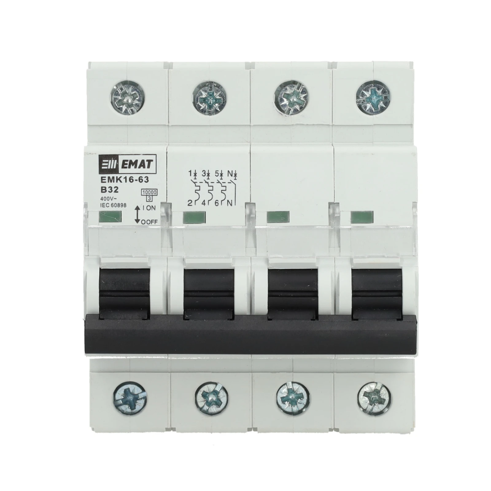 Miniatuur van EMAT automaat 3-polig+nul 32A B-curve (85004010)