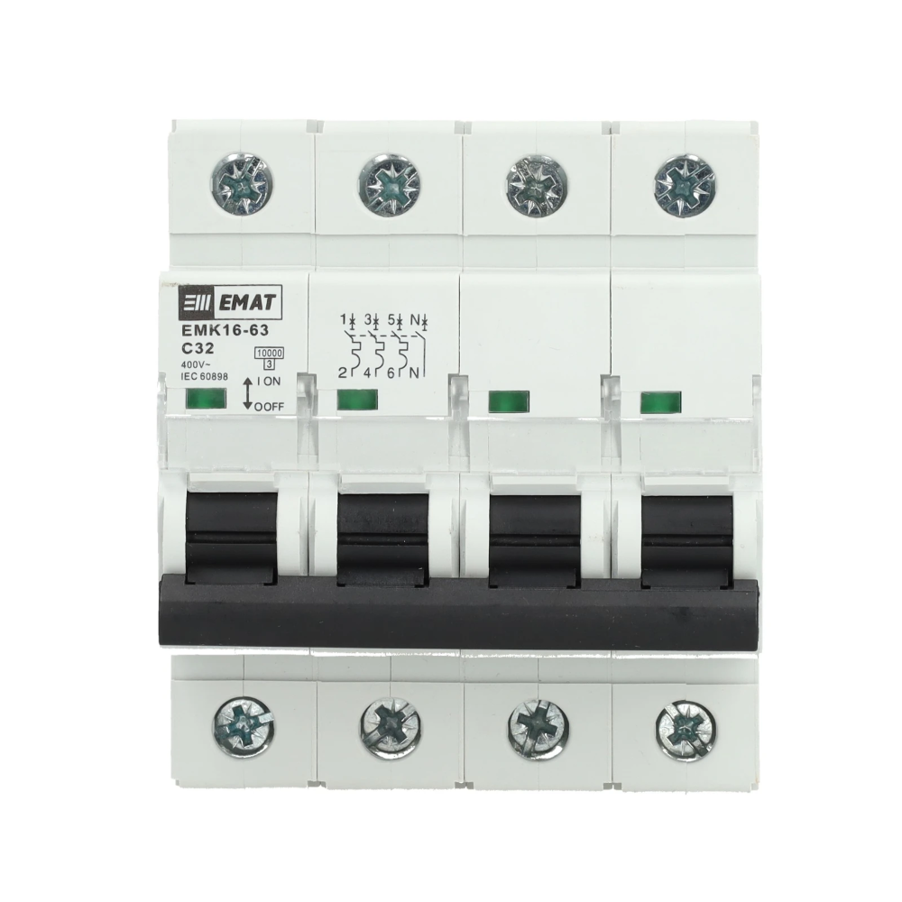 Miniatuur van EMAT automaat 3-polig+nul 32A C-curve (85004011)