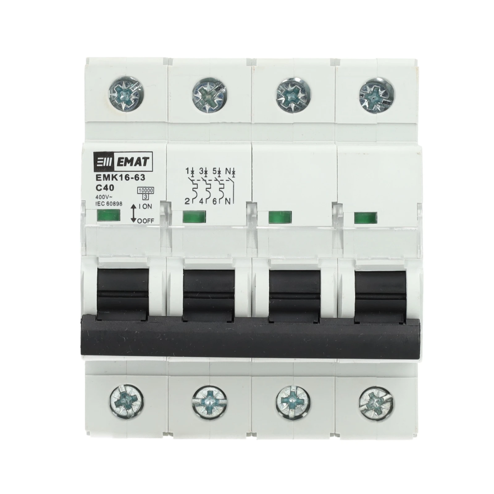 Miniatuur van EMAT automaat 3-polig+nul 40A C-curve (85004013)