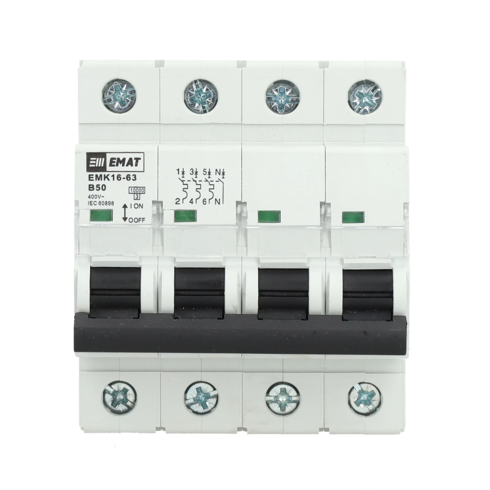 Miniatuur van EMAT automaat 3-polig+nul 50A B-curve (85004014)